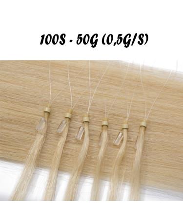 40cm Platinum Blonde Microring Extensions - Remy Real Hair Loop Extensions | 50g 100 Strands - #60 - Buy Online on GoSupps.com