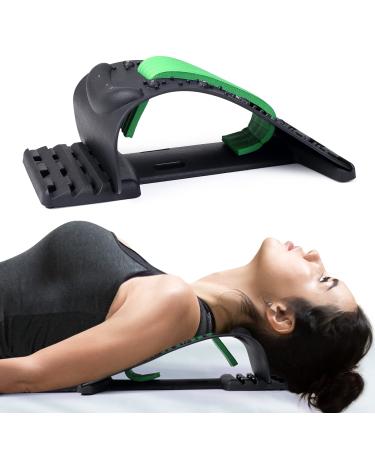 Neck Stretcher for Neck Pain Relief, Upper Back and Shoulder Relaxer for Muscle Relax and Spine Alignment, Cervical Traction Device Adjustable 4 Level (Green)