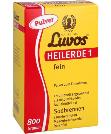  Luvos Luvos Healing Clay 1 fine powder for heartburn acid-related stomach problems and diarrhea 800 g powder - Buy Online on GoSupps.com