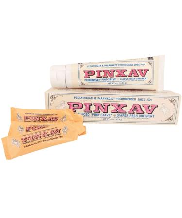 PINXAV Fast Healing Diaper Rash Cream Travel Pack - 4 Ounce Tube and 3 Small Travel Size - Perfect for Diaper Bag or Luggage - Fast Relief for Irritated Skin and Rashes