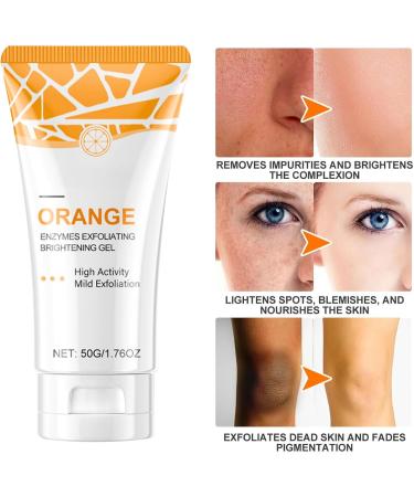 Orange Face Exfoliator Gel Vitamin C Facial Scrub Gel Acne Exfoliating Face Scrub Orange Pore Facial Scrub Remove Blackhead & Smooth Skin Tone Facial Scrub Exfoliator for Brightening Skin - Buy Online on GoSupps.com