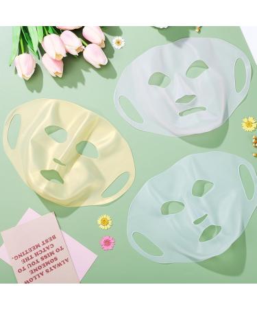 Sewroro Lot de 3 Masques en Silicone R utilisables Facial Tailles Universelles Couleurs Blanc Or et Rose Masques Hydratants pour Soins du Visage Domicile Salon Protection - Buy Online on GoSupps.com