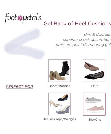 Foot Petals Women's Gel Back of Heel Comfort Inserts - 3 Pairs | One Size US - Buy Online on GoSupps.com
