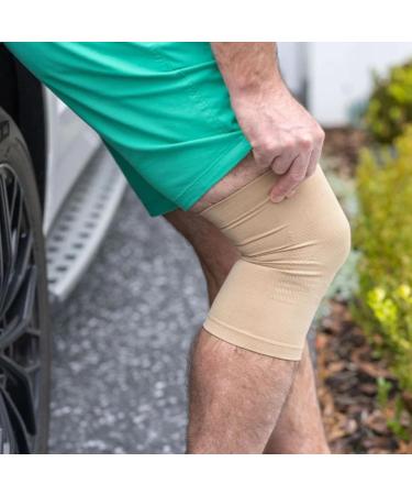 SynxBody SynxPlus Knee Support Sleeve (Pair) Knee Brace Elastic Breathable Knee Compression Sleeve. Helps Relieve Joint Pain for Arthritic Sufferers and Recovery from Injuries - Medium - Buy Online on GoSupps.com