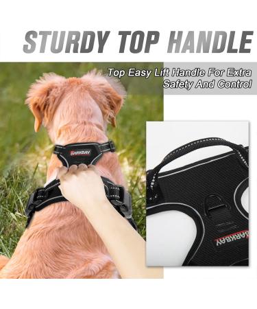 BARKBAY No Pull Dog Harness for Large Dogs - Reflective, Heavy Duty, Easy Control Handle - Chest Size 27-32 inches - Black - Buy Online on GoSupps.com