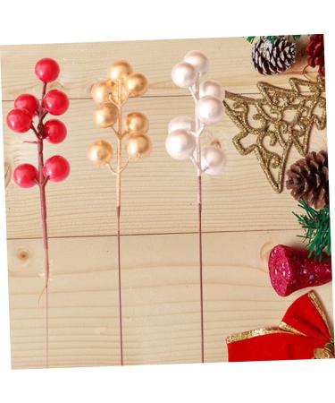 DECHOUS 40 Pcs Christmas Fruit Winter Christmas Tree Decorations Berry Stems Christmas Red Berries Branches Home Decor Christmas Tree Fake Berry Red Fruit Skewers Household Foam Goldenx2pcs 17x3cmx2pcs - Buy Online on GoSupps.com