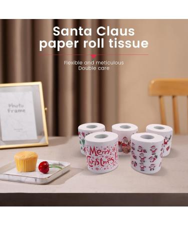 Xeodaun 5 Styles Santa Paper Roll Tissue Paper Towels Christmas Decorations Xmas Santa Office Room Toilet Paper 5 Roll - Buy Online on GoSupps.com