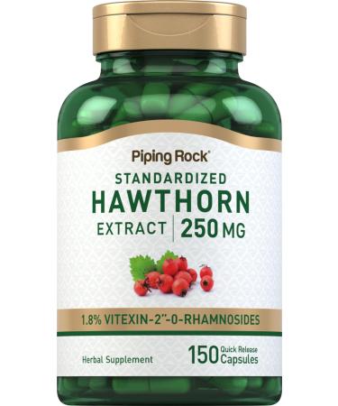 Piping Rock Hawthorn Berry Capsules | 250mg | 150 Pills | Herb Extract Supplement | Non-GMO Gluten Free