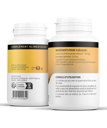 Escholtzia 240 mg - 200 capsules - Ecocert certified - Buy Online on GoSupps.com