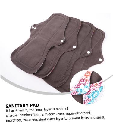 FRCOLOR 8 Pack Washable Menstrual Pads - Charcoal Bamboo Reusable Sanitary Napkins for Comfortable Period Care - Buy Online on GoSupps.com