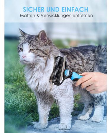Malsipree 2-in-1 Dog & Cat Brush for Long/Short Hair - Pet Fur Care & Knot Prevention - Gro Blau - Buy Online on GoSupps.com