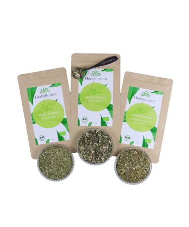 Herballusion Mate Power Bundle Premium Organic Tea Gift Set - 3 x 100g Organic Loose Tea with Measuring Spoon