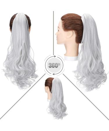 45cm Silver Gray Ponytail Extension - Heat Resistant Hair Piece with Clamp | Smooth & Wavy Styles - Buy Online on GoSupps.com