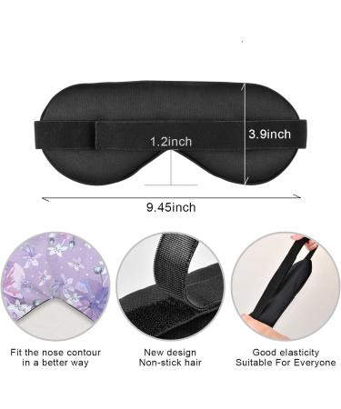 Hasikry Light Blocking Eye Mask - Adjustable, Breathable, Perfect for Travel, Yoga, and Deep Sleep - Purple Flowers Design - Buy Online on GoSupps.com