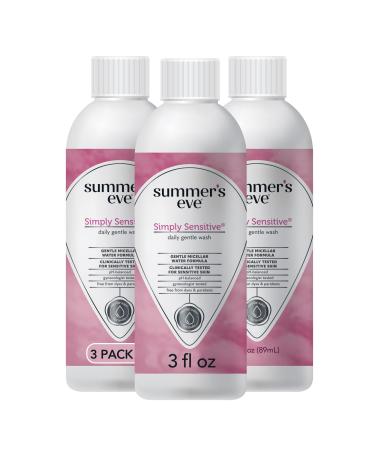 Summer's Eve Simply Sensitive Daily Gentle All Over Feminine Body Wash Removes Odor pH balanced Travel Size 3 fl oz 3 Pack Pack of 3 - Buy Online on GoSupps.com