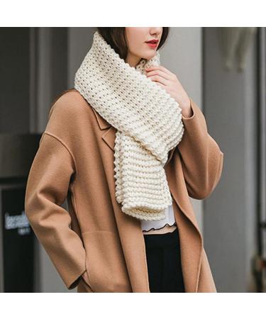 HANXIULIN Women's Cashmere Scarf - Warm Knitted Wrap & Turban | One Size White Scarf for Casual & Stylish Looks - Buy Online on GoSupps.com