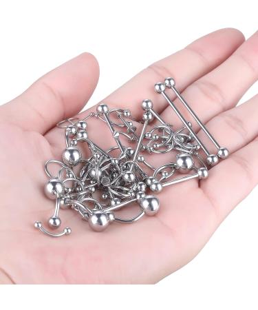 ChiMunllin 120PCS Body Piercing Kit - Surgical Steel 14G 16G 20G BCR CBR Labret Lip Rings Cartilage Daith Earrings - Nose Septum Studs Belly Button Rings - Piercing Jewelry Set with Needles, Gloves & Tools - Buy Online on GoSupps.com