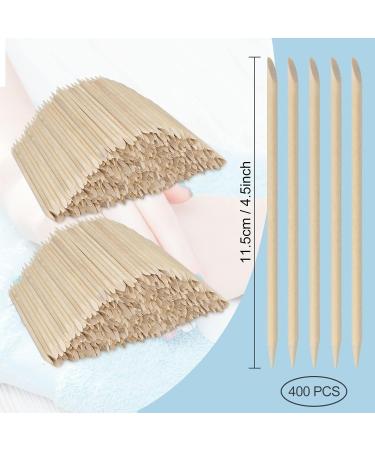 400 Pcs Double Sided Orange Wood Nail Cuticle Sticks for Manicures & Pedicures - 11.5cm - Buy Online on GoSupps.com