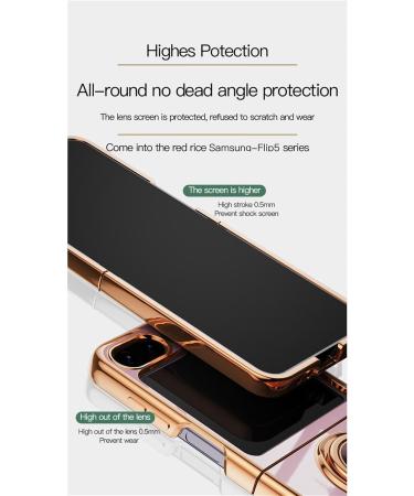 Buy Tivenfezk Nadoli for Samsung Galaxy Z Flip 5 - Ultra Thin 360 Ring Stand Scratch-Resistant Soft Silicone Case Black - Buy Online on GoSupps.com