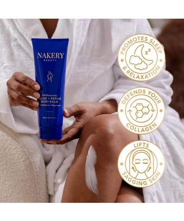 Nakery SkinRecovery Relaxing Magnesium Balm - Skin Tightening Cream for Body with SepiLift & Retinol - Muscle Balm with Melatonin for Restful Sleep - Hydrating Dry Skin Cream with Shea Butter Unscented - Buy Online on GoSupps.com