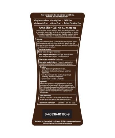 Panama Jack Amplifier Suntan Oil | 0 SPF Light Formula with Exotic Oils, Fruit & Nut Extracts | Tropical Fragrance | 8 FL OZ (Pack of 6) - Buy Online on GoSupps.com