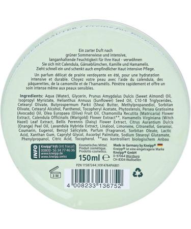 Kneipp Meadow Herbs Cream Body Face Hands 150 ml - Buy Online on GoSupps.com