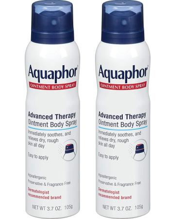 Aquaphor Ointment Body Spray - Moisturizes and Heals Dry Rough Skin - 3.7 oz. Spray Can 2 Pack 7.4 Ounce (Pack of 1) 2 Pack(3.7 oz)