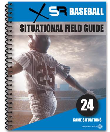 Score It Right Baseball Situational Guide  Premium Situational Field Guide for Coaches, Players, Parents  Detailed Baseball Field Guide  Thick Cardboard Paper  24 Game Situations