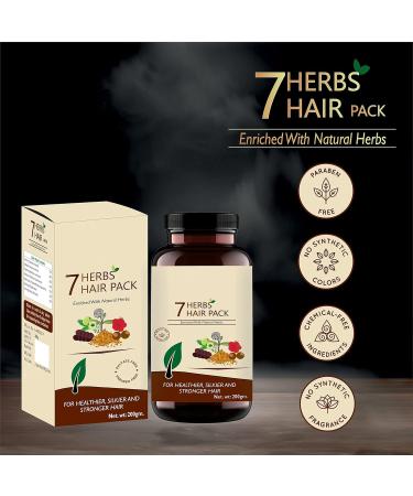 aj 7 Herbs Hai.r Pack | Ayurvedic Hair Care with Bhringraj Amla Hibiscus Methi Mehndi Shikakai Natural & Chemical-Free | Promotes Hair Growth Reduces Hair Fall & Premature Greying | 200gms - Buy Online on GoSupps.com