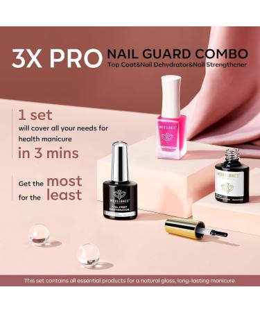 Modelones Nail Strengthener Treatment Set - Gel Nail Polish Strengthener for Damaged, Weak Nails | Growth Nail Hardener with Dehydrator & Top Coat for Long-Lasting Results - Buy Online on GoSupps.com