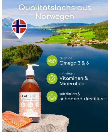 Premium Salmon Oil for Dogs & Cats - Omega 3 & 6 | 500ml Norwegian Natural Supplement for Health - Buy Online on GoSupps.com