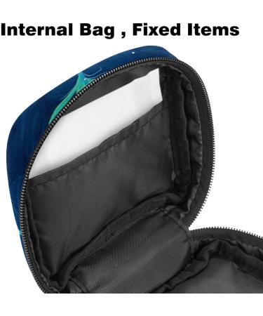 Buy Stylish Storage Bags for Women's Essentials - Peacock Feathers on Navy Blue | Portable Menstrual Pad Pocket Tampons & More - Buy Online on GoSupps.com