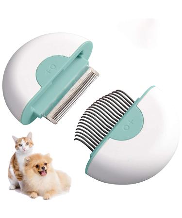 Plieren Cat Brush for Shedding and Grooming, 2 in 1 Massage Comb & Deshedding Brush for Long short haired cats &, Puppy Effectively Remove Shedding Mats, Tangled Hair, Dirt & Dander, 43.5inch green