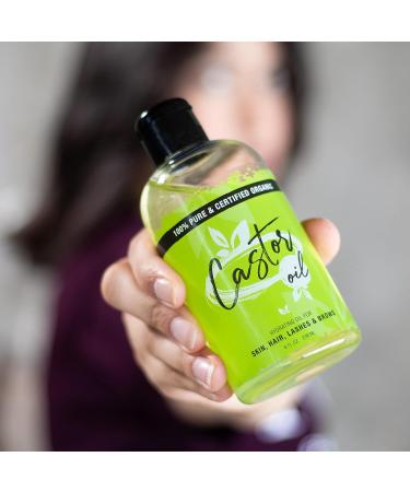 MoeHair Castor Oil (8 fl oz) - 100% Pure Organic Cold Pressed, Hexane Free - for Eyelashes, Eyebrows, Hair & Skin - Made in USA - Buy Online on GoSupps.com