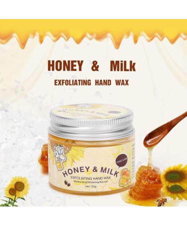 Honey Milk Moisturizing Hand Wax Mask - 2pcs, Exfoliating, Whitening, Nourishing, 50g - Buy Online on GoSupps.com