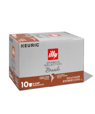 illy Arabica Selections Brasile, 100% Arabica Bean Signature Italian Blend Roasted, Single Serve Drip Brewed Coffee K Cup Pods, Coffee Pods for Keurig Coffee Machines, K-Cups, 10 K-Cup Pods Brasile Single Origin Bold Roa