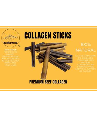 Beef Collagen Sticks for Dogs - Long Lasting Collagen Chews Bulk Buy *(6 INCH 900 Grams) (20-25 Pack Approx.)* - NO Odor - Rawhide Free - Bully Stick Alternative Dental Treats 6 INCH 25 PACK APPROX. - Buy Online on GoSupps.com