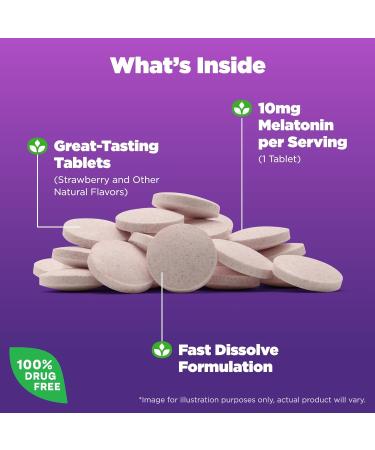 Natrol Melatonin 10mg Fast Dissolve 100ct & Biotin 10000mcg Fast Dissolve 60ct Strawberry Tablets Bundle for Sleep Hair Skin & Nails - Buy Online on GoSupps.com