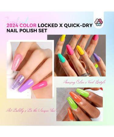Saviland 20 Colour Neon Nail Polish Set Quick Dry & Long Lasting Summer Nail Polish Super Shine Rainbow Nail Varnish with Base Gloss Top Polish Coat Regular Glitter Nail Polish Kit for Women Gift Set - Buy Online on GoSupps.com