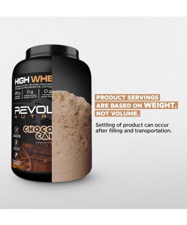 Revolution Nutrition High Whey Protein Powder Whey Isolate Superior Formula Gluten Free Lean Muscle Mass For Men & Women 25g of Protein Per Scoop 908 g 24 Servings (Chocolate Cake 2 Pound) Chocolate Cake 2 Pound - Buy Online on GoSupps.com