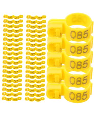 Yardwe 100pcs Poultry Marking Ring Farm Marker Tools Pigeons Ring Bands Ankle Pigeon Ring Lettering 3x1.8cm Yellow
