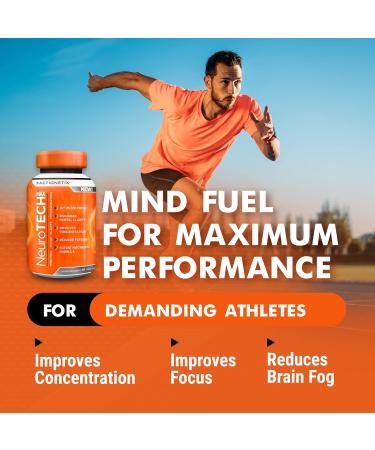 NeuroTech MAX Brain Supplements - Boost Memory & Focus | Caffeine-Free Nootropic with DMAE Bacopa & Huperzine for Athletic Performance - Buy Online on GoSupps.com
