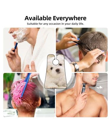 Cute Maltese Puppy Beard Bib Hair Catcher - Men's Shaving Apron Gift for Father's Day Anniversaries Valentine's & Christmas - Buy Online on GoSupps.com