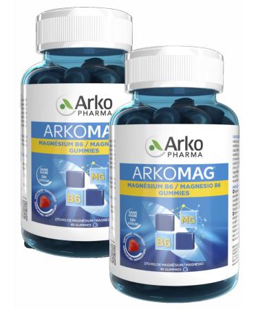 Arkopharma Arkomag Magnesium B6 Gummies – Pack of 2 Boxes of 45 Gummies