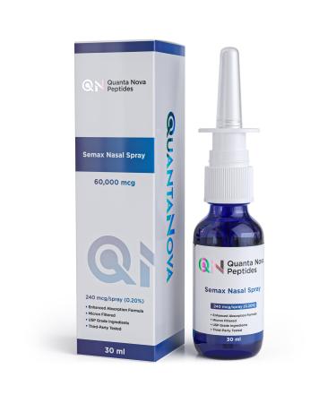 Quantum Innovation Labs Quanta Nova | Semax Spray | 240 mcg/Spray | 60 MG Per Bottle | Third Party Tested | Enhanced Absorption Formula | Micron Filtered | COA Included | 30 mL