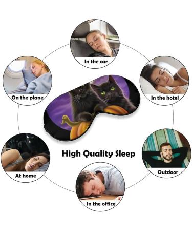 Halloween Cats Sleep Eye Mask for Women Men - Comfortable Blindfold with Elastic Strap - Perfect for Sleep, Travel, and Nap - Buy Online on GoSupps.com