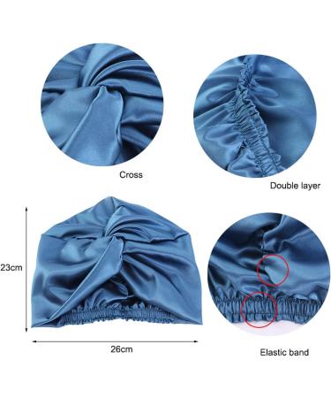 Silk Hair Bonnet for Women - Imitation Satin Night Sleep Cap - Wine Red - Buy Online on GoSupps.com