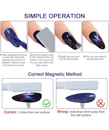 Shining She Cat Eye Gel Nail Polish 4 Colours Magnetic Gel Nail Polish with Magnet Soak-Off UV/LED Chameleon Holographic Cat Eye Gel Polish for Nail Art Salon DIY Home 8ML Cat Eyes - Buy Online on GoSupps.com