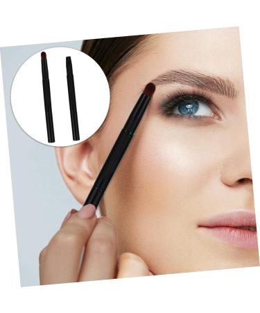 FRCOLOR Retractable Eyebrow Brush Set - 6 Pcs Angled Makeup Brushes & Mini Eyeliner Tool | Travel-Friendly Cosmetic Brushes in Black - Buy Online on GoSupps.com