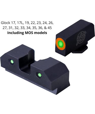 XS SIGHTS Tritium Night Sights for Glock Gen 1-5 MOS Pistols - Orange Front Sight with Tritium Glow Dot - Buy Online on GoSupps.com